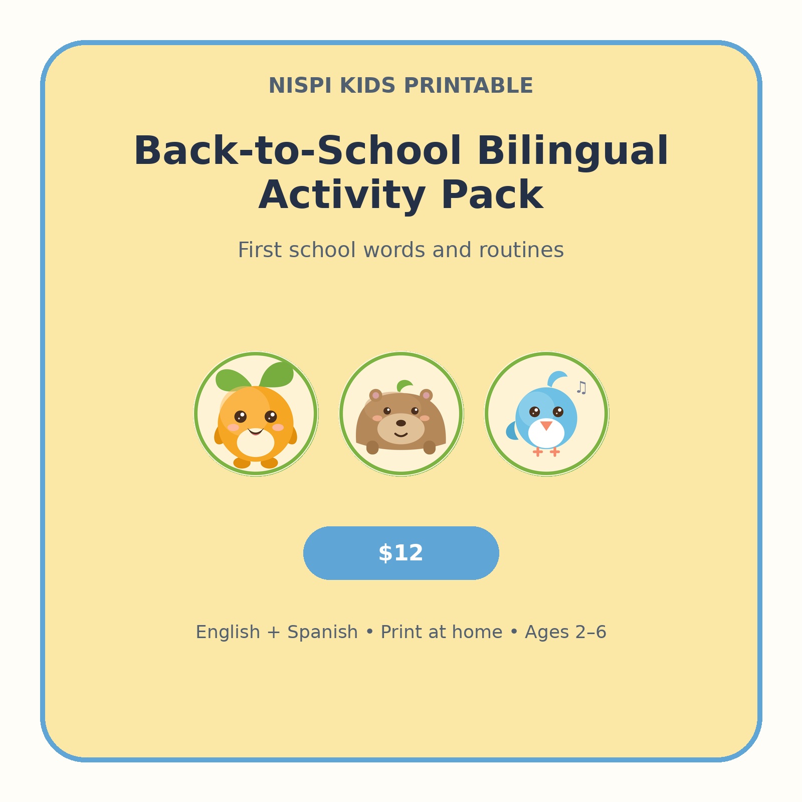 Cover of the Back-to-School Bilingual Activity Pack PDF