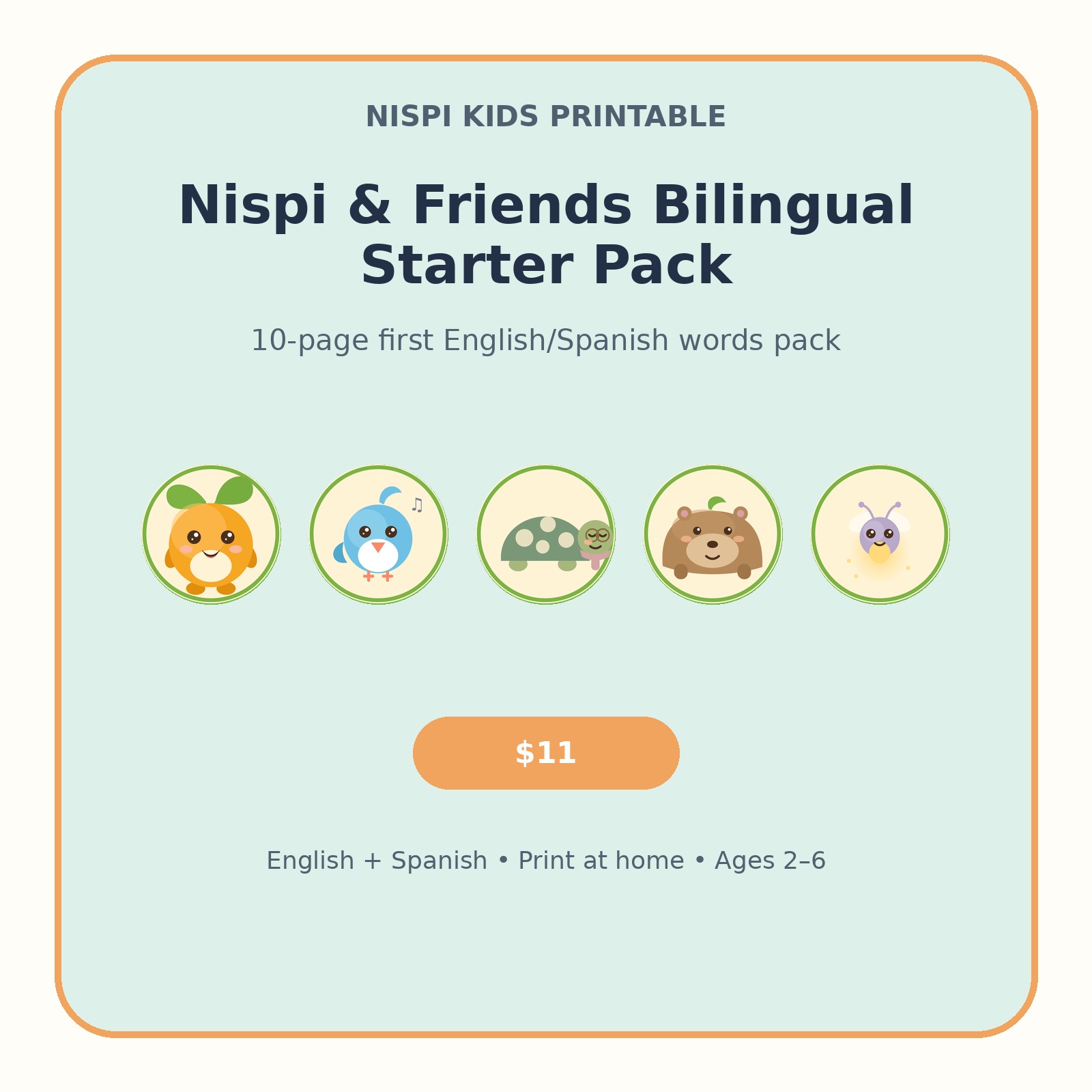 Cover of the Nispi and Friends Bilingual Starter Pack PDF